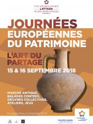 15 et 16 septembre 2018 : Journées Européennes du Patrimoine au site archéologique Lattara-musée Henri Prades à Lattes 15 et 16 septembre 2018, de 10h à 18h > Journées Européennes du Patrimoine au site archéologique Lattara-musée Henri Prades à Lattes