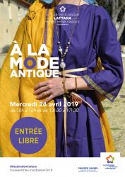 Démonstration d'archéologie expérimentale autour de la mode dans l'Antiquité, le mercredi 24 avril 2019 au site archéologique Lattara-musée Henri Prades