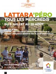 Rendez-vous tous les mercredis en juillet et en août, de 18h à 20h, pour les LATTARA'PÉRO au Site archéologique Lattara-musée Henri Prades de Lattes