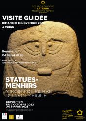 Dimanche 13 novembre 2022 à 15h > Visite guidée de l'exposition "Statues-menhirs. Miroirs de pierre du Néolithique" au Site archéologique Lattara-musée Henri Prades à Lattes