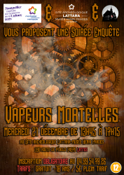 Mercredi 21 décembre 2022, de 13h45 à 17h15 > Animation Meurtres et Mystères "Vapeurs mortelles", en partenariat avec Le Manoir du Crime, au Site archéologique Lattara-musée Henri Prades Mercredi 21 décembre 2022, de 13h45 à 17h15 > Animation Meurtres et Mystères "Vapeurs mortelles", en partenariat avec Le Manoir du Crime, au Site archéologique Lattara-musée Henri Prades