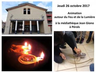 Jeudi 26 octobre 2017, Animation archéologie expérimentale "Feu et Lumière" à la médiathèque Jean Giono à Pérols, en partenariat avec le Service des Publics du Site archéologique Lattara-musée Henri Prades de Lattes