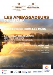 Samedi 1er décembre 2018 à 16h30 > Conférence Hors les Murs "La navigation lagunaire. 2000 ans de secrets révélés par le musée d'archéologie de Catalogne" par Diane Dusseaux