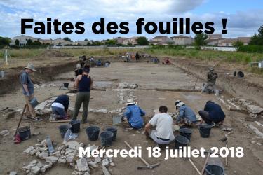 Mercredi 18 juillet 2018, Faites des fouilles ! au site archéologique Lattara-musée Henri Prades à Lattes